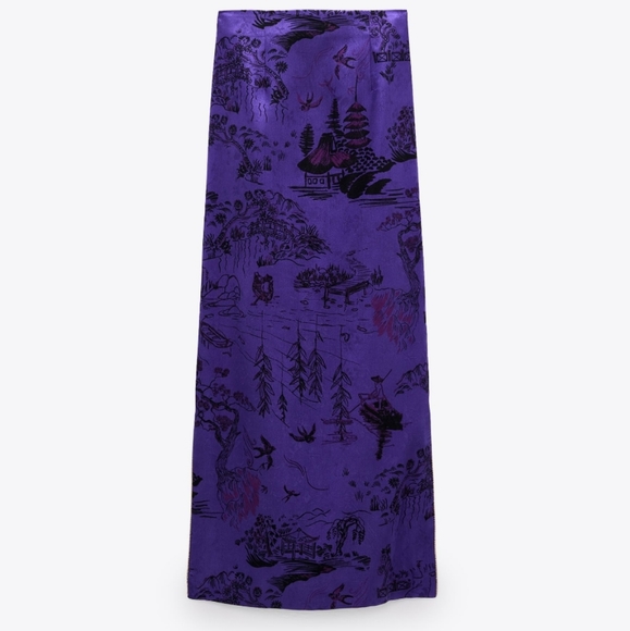 Printed Skirt with Piping Zara - Picture 11 of 13